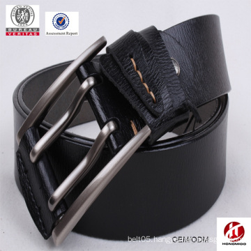 American style popular mens double prong genuine leather belt